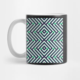 Abstract Geometric Green and Blue Mug